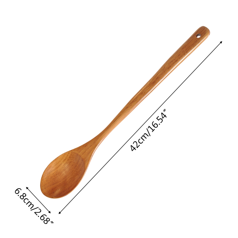 Cuillère géante en bois de 16.5 pouces, à Long manche pour cuisiner et remuer les ustensiles de cuisine