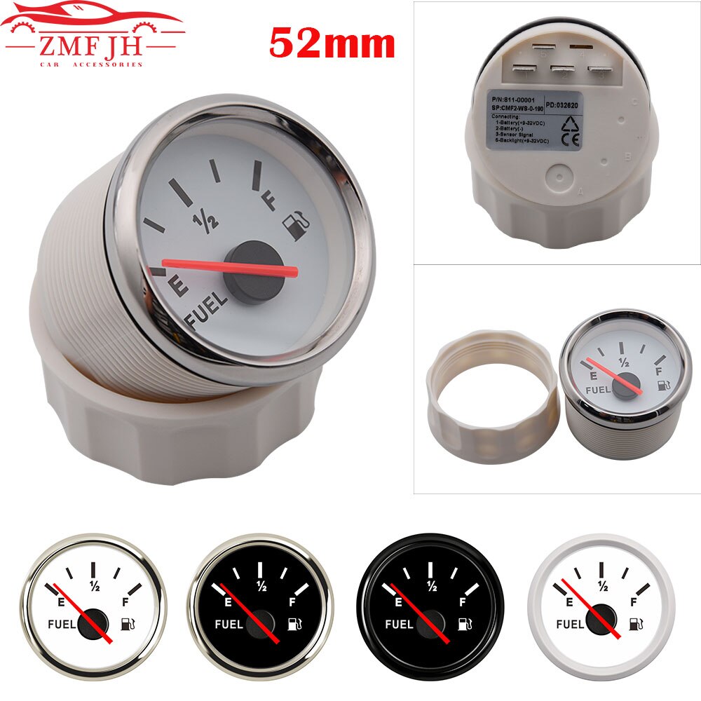 52mm Universal Pointer Fuel Oil Gauge 9-32V Electrical LED Display Fuel Level Gauge For Car Boat Truck RV Camper Instruments