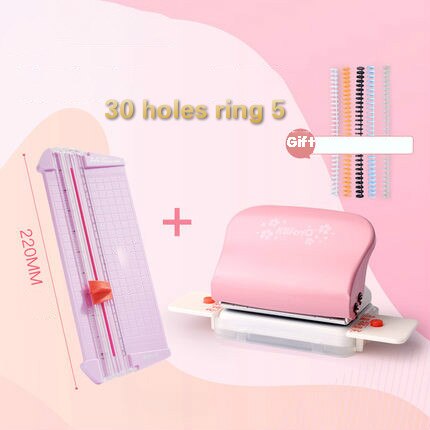 A4(30 Holes)b5(26 Holes)a5(20 Holes) Hole Puncher Loose Leaf Hole Punch Handmade Loose-leaf Paper Hole Puncher Stationery Office: Brown