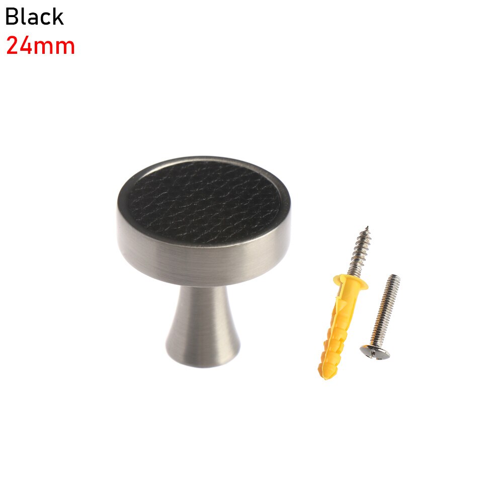 Shell pattern handles Door Knobs Handles For Cabinet Cupboard Zinc Alloy Furniture Drawer Pulls Furniture Accessories: black-24mm