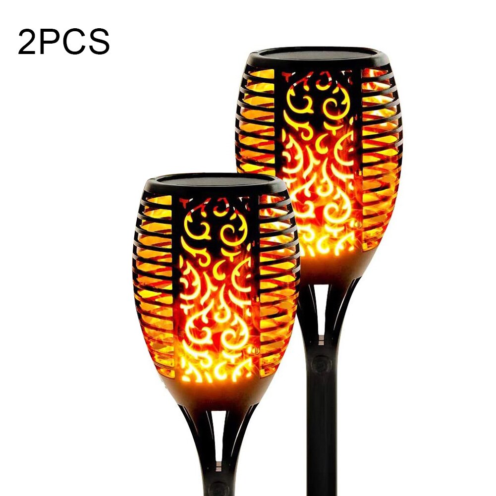 Halloween 1/2/4 Pcs Solar Power Taschenlampe Flackern Flammen 33 Led-leuchten Garten Dekoration Lampe: 2pcs