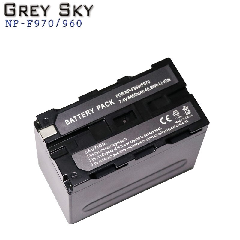 Haute capacité 7.4v 6600mAh NP-F970 NP-F960 NP F970 NP F960 batterie d'appareil photo numérique + chargeur USB pour batterie Sony NP-F960 NP-F970: 1 battery