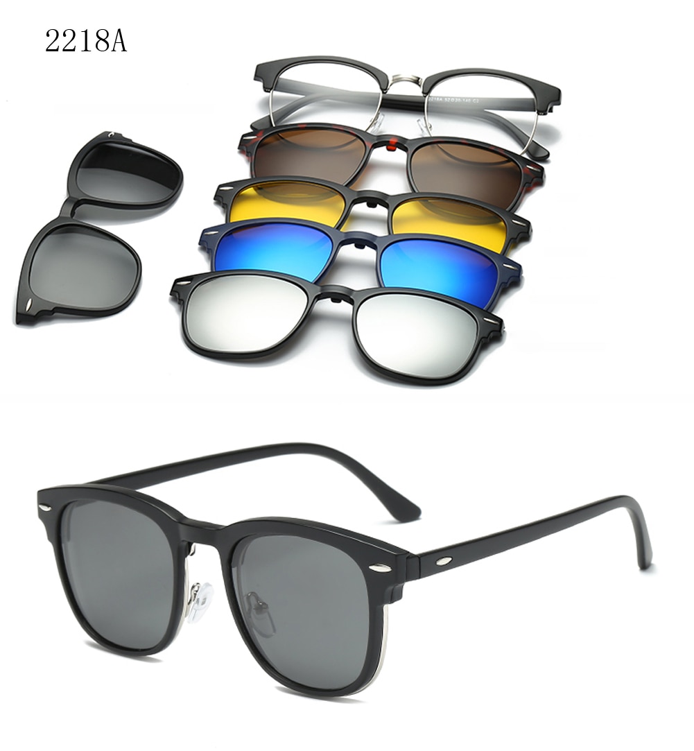 RUISIMO 5 lenes Magnet Sonnenbrille Clip Gespiegelt Clip auf Sonnenbrille clip auf gläser Männer Polarisierte Nach Rezept Myopie: CT2218A