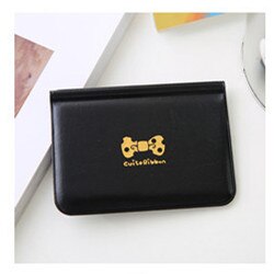 Leather Credit Card Holder Card Case Student Cute Cartoon ID Cards Women Wallet Passport Business Card Holder Book Protector: J