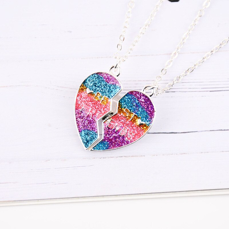 BFF-collar con colgante de corazón para mejores amigos, collar de cadena de para pareja, joyería de la amistad para niños