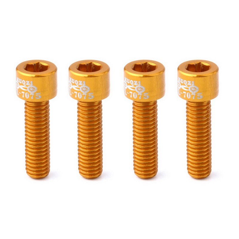 1/4Stck Fahrrad Lenker Vorbau Schraube Aluminium Legierung M5 * 17Mm Berg Straße Fahrrad Fest Ausrüstung Stengel Steigleitung Schrauben Radfahren Zubehör: 4Stck Gold