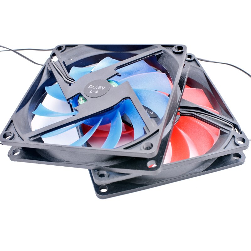 Brand original ANCHAOPU 80x80x15mm 8cm 8015 80mm fan DC5V blue red LED light Computer USB quiet cooling fan