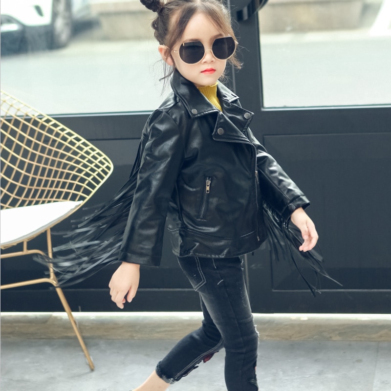 Ins børn pu jakke , 2-7 år gammel pige frakke kvast læder, motorcykel læderjakke børn jakke online berømthed