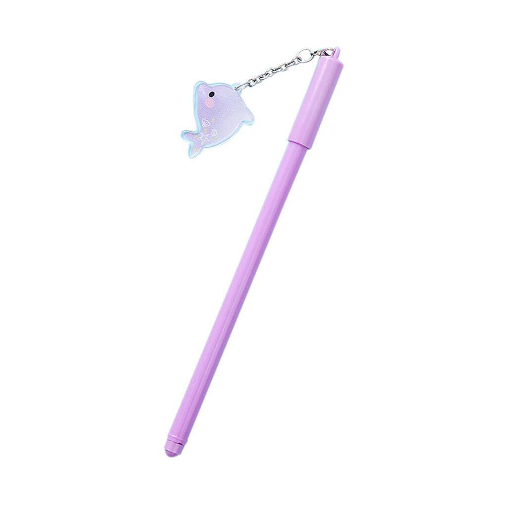 Muqgew kulspetspenna 0.5 mm släta pennor tecknad svart bläck gel skriva kulspetspenna studentpapper 0.5mm#a724 y 35: Lila