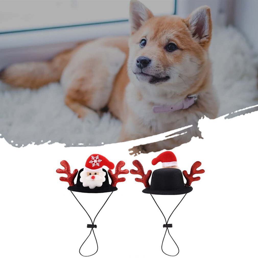 Regulowane błyszczące puszyste poroże łosia rogi kot domowy placki szczeniak czapka świąteczna zwierzę domowe festiwal kapelusz boże narodzenie rekwizyt Cosplay nakrycia głowy