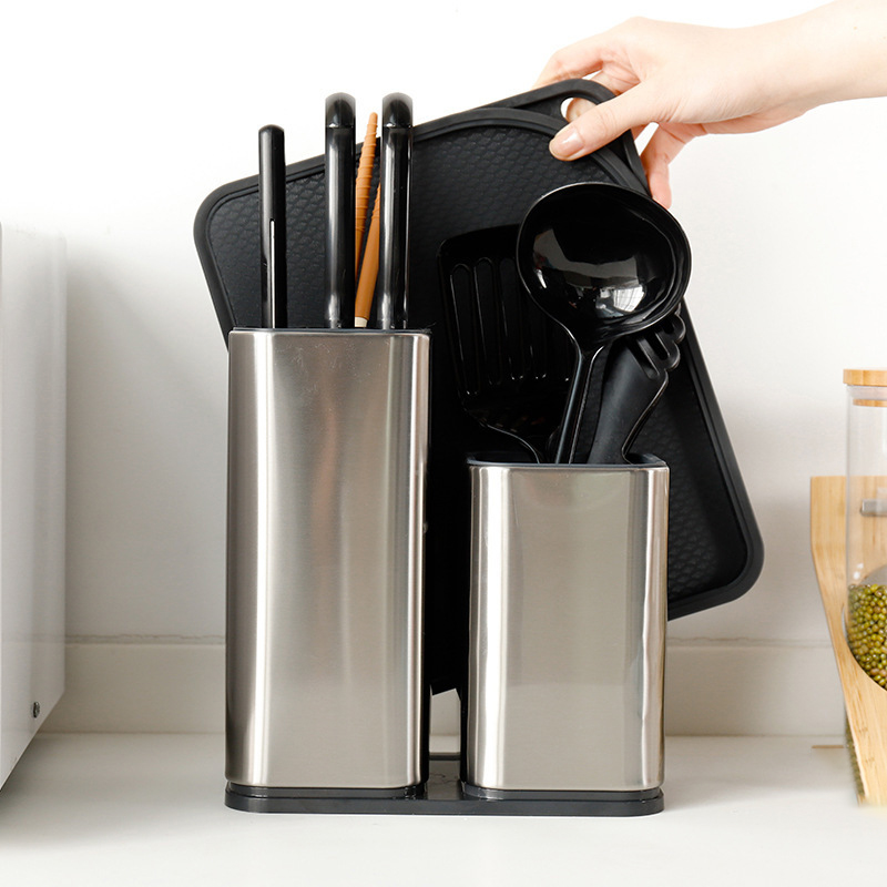 Rack Cutlery Organizer Tube Spoon Storage Box Knife Stand Block for Kitchen Cooking Tools Storage Chopstick Cage Tableware Drain