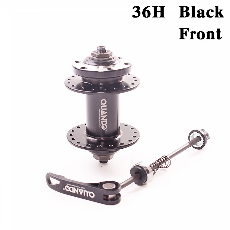 QUANDO-espaciador de buje de bicicleta, con orificios 32 36H, para bicicleta de montaña MTB, Cassette delantero y trasero, rueda libre y freno de disco de 6 pernos: 36H BLack Front
