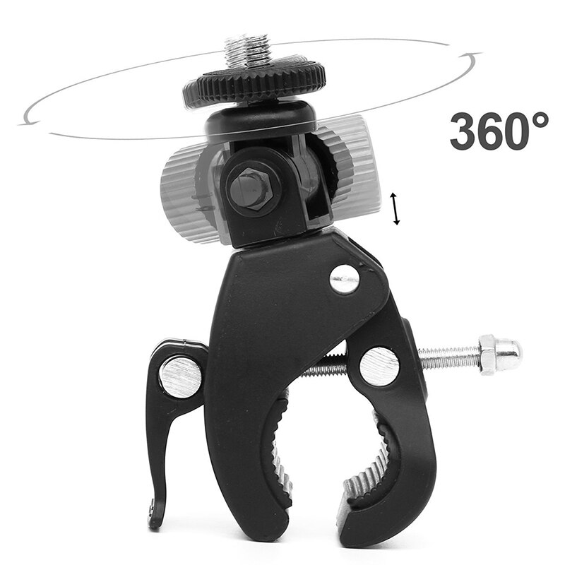 1Pcs Black 1/4 Camera DV DSLR Bike Bicycle Handlebar Clamp Bracket Tripod Mount Screw Clip For Gopro For Camera DV