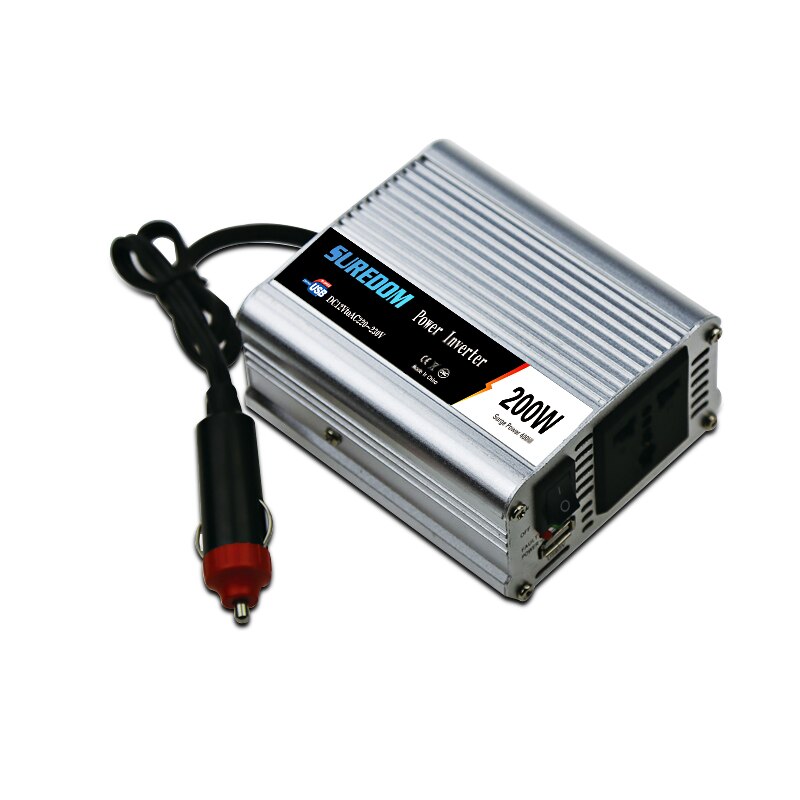 200W Modified Sine Wave Car Inverter DC12V to AC220V EU Power Car Inverter with Switch+USB interface Car Accessories for outdoor