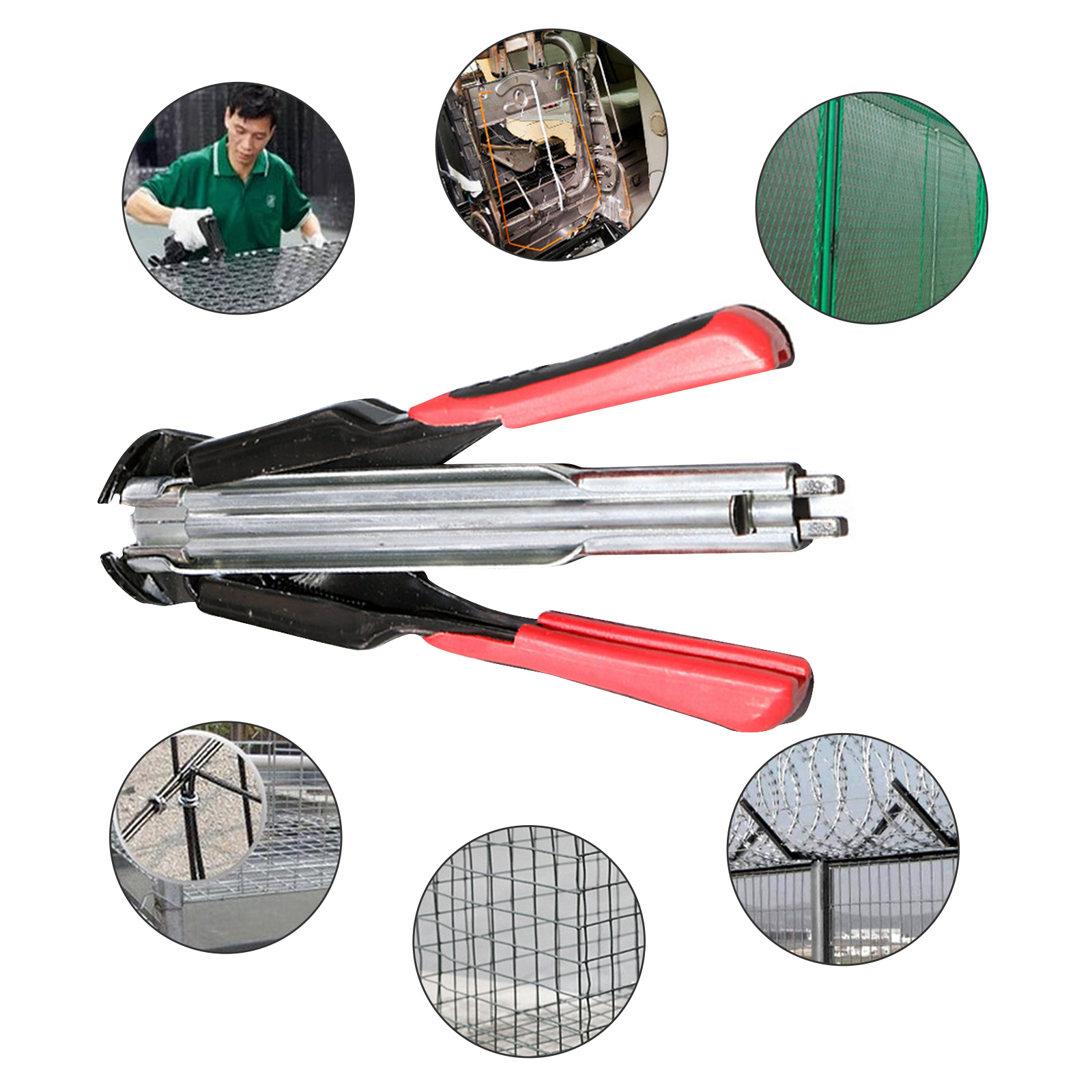 Hog Ring Plier Tool Fastening Clamp Installation Poultry Cage Plier 600/2500 Pcs Nail Chicken Mesh Cage Wire Fencing Caged clamp