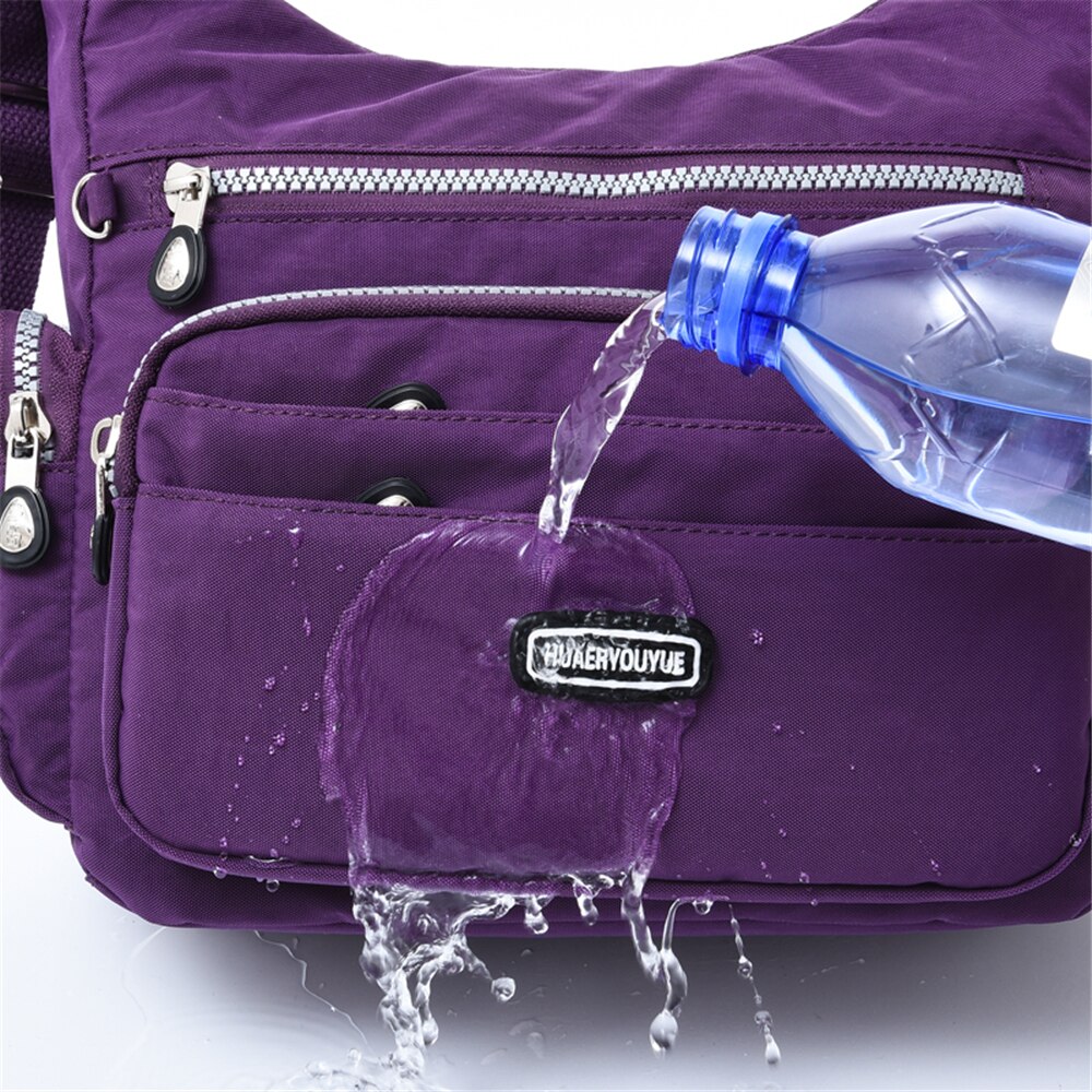 Vesker til kvinner femme stor kapasitet nylon skulderveske vanntett daglig shopping veske crossbody budbringer poser