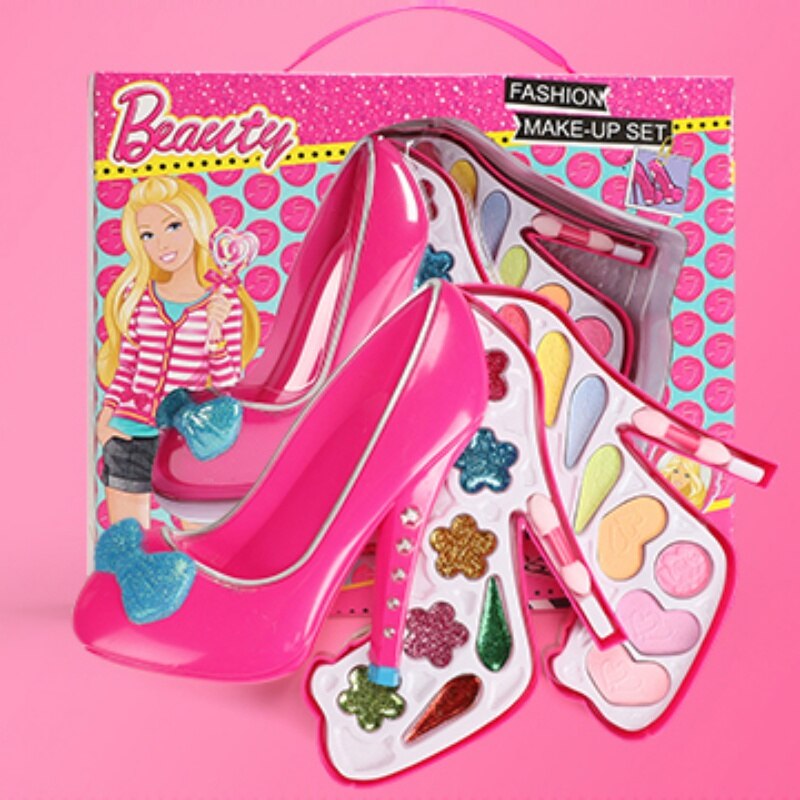 Kinderen Niet Giftig Hoge Hakken Cosmetica Schoonheid Speelgoed Mode Veiligheid Pretend Play Meisjes Prinses Makeup Box Sets ABS materiaal