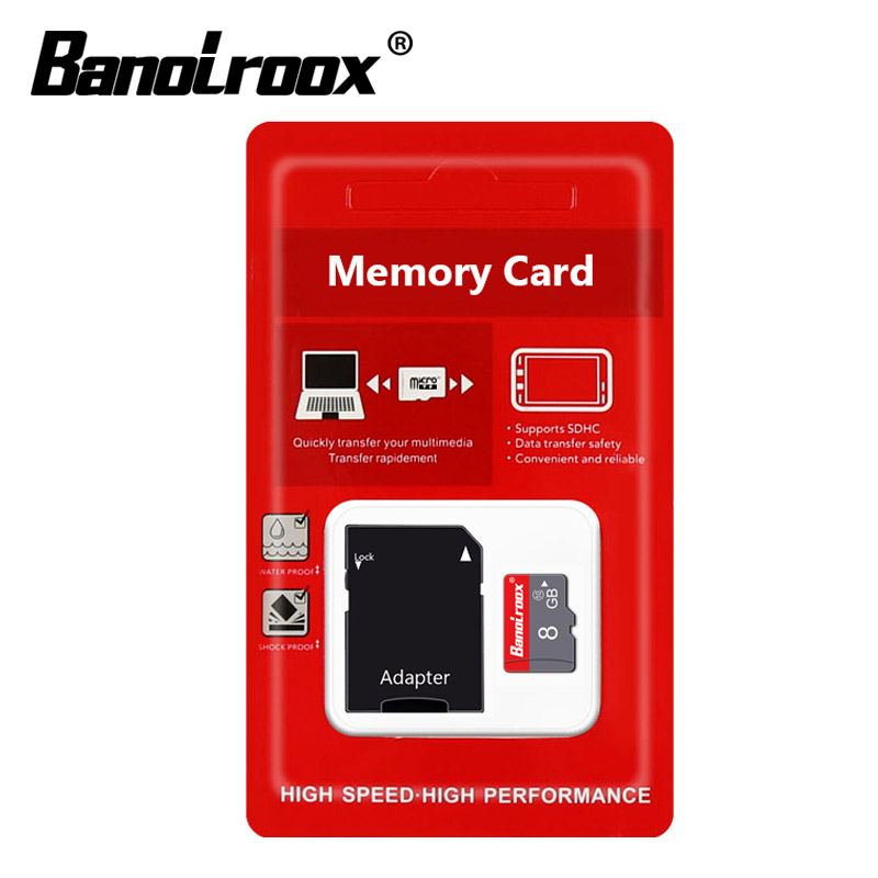 Banolroox C10 Origina Micro Sd-kaart 128Gb 64Gb 32Gb Geheugenkaart Flash Usb 16Gb 8Gb microsd Mini Tf Kaart Met Adapter Kaartlezer: 8GB