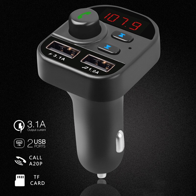 805E coche Mp3 Bluetooth 5,0 Fm Tarjeta de reproductor Fm Bluetooth cargador de coche Bluetooth Mp3 Kit de manos libres de coche