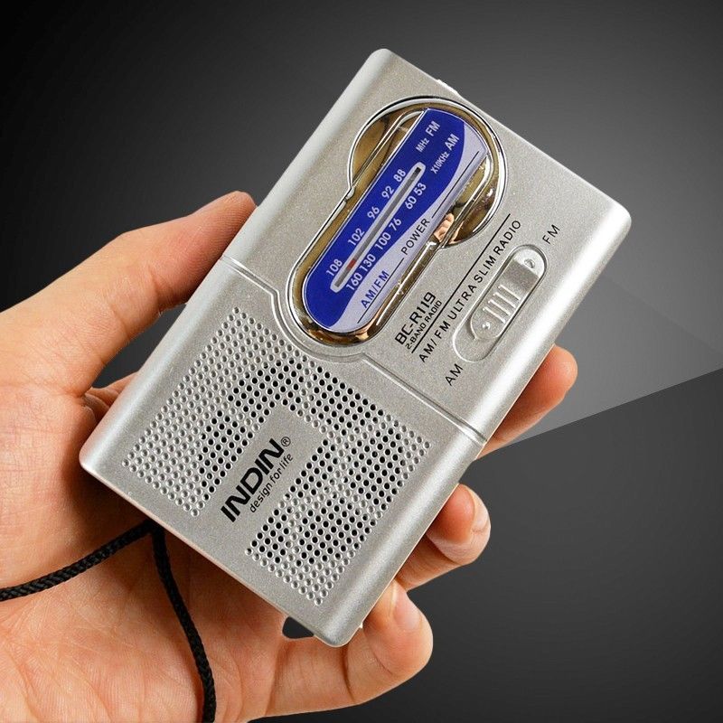 Mini bærbar radio håndholdt digital am/fm lommestørrelse radio slim teleskopisk antennemodtager