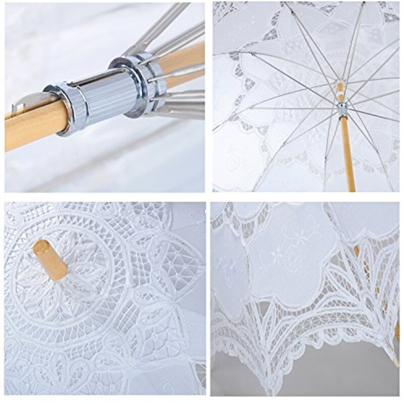 Yo cho mireasa nunta umbrela dantela alba umbrela de soare broderie manuala accesorii foto accesorii decor