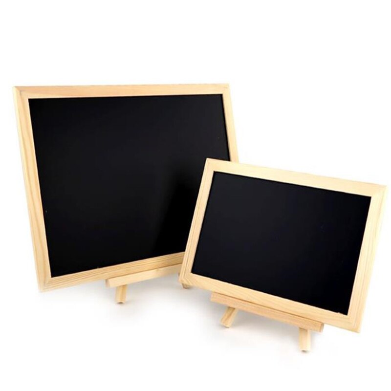 40*30cm Desktop Bulletin Bord Grenen Houten Schildersezel Dubbelzijdig Schoolbord Kids Houten Bericht Schoolbord Tekening boards