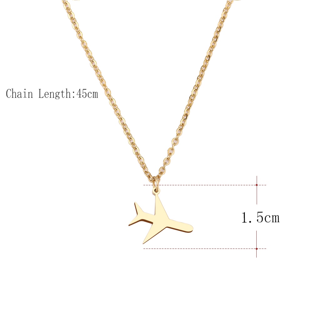 DOTIFI acier inoxydable collier pour femmes petit avion tour de cou chaîne pendentif or colliers bijoux de fiançailles