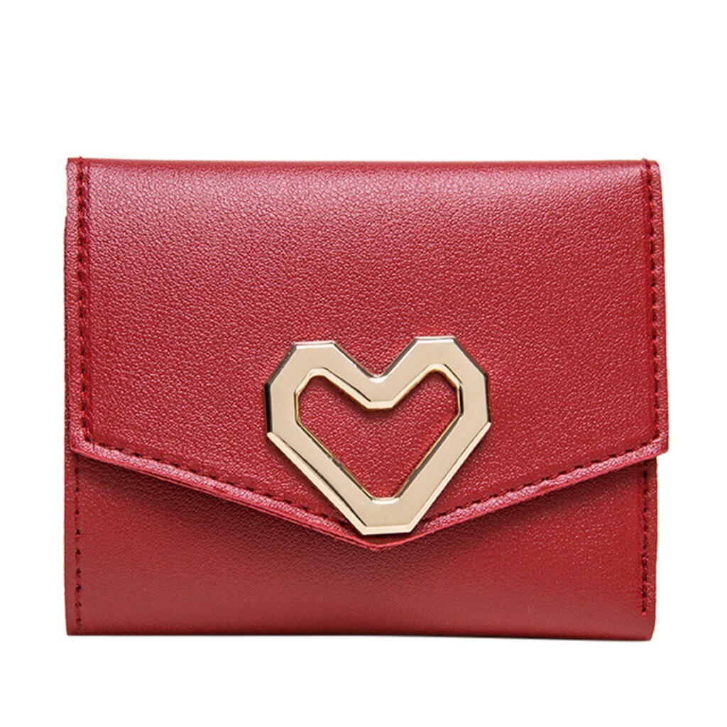 Mini portefeuille en cuir femmes moraillon court portefeuille porte-monnaie porte-cartes multi-carte Position Mini embrayage dames en cuir sac à main # p30: Rouge