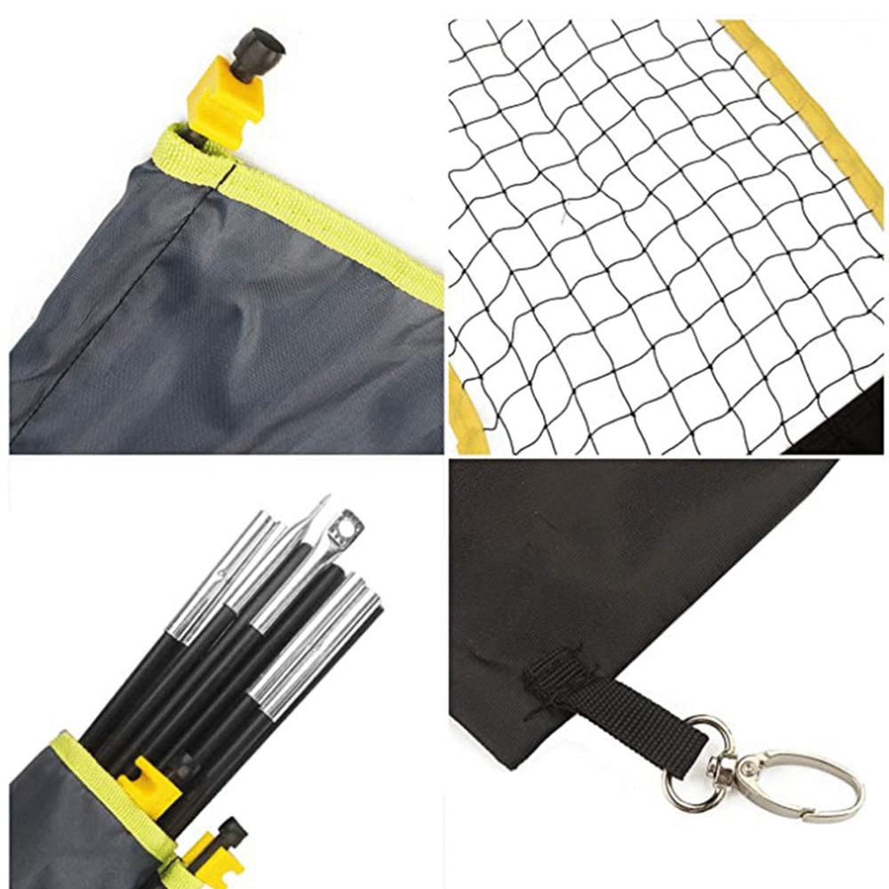 Rede portátil do badminton com suporte leva o saco, rede de badminton do tênis do voleibol de dobramento-configuração fácil para exterior/interno