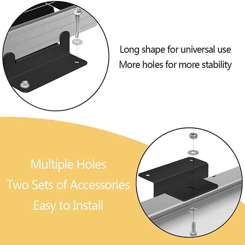 4Pcs Solar Panel Metal Mounting Z Brackets with Nu... – Grandado
