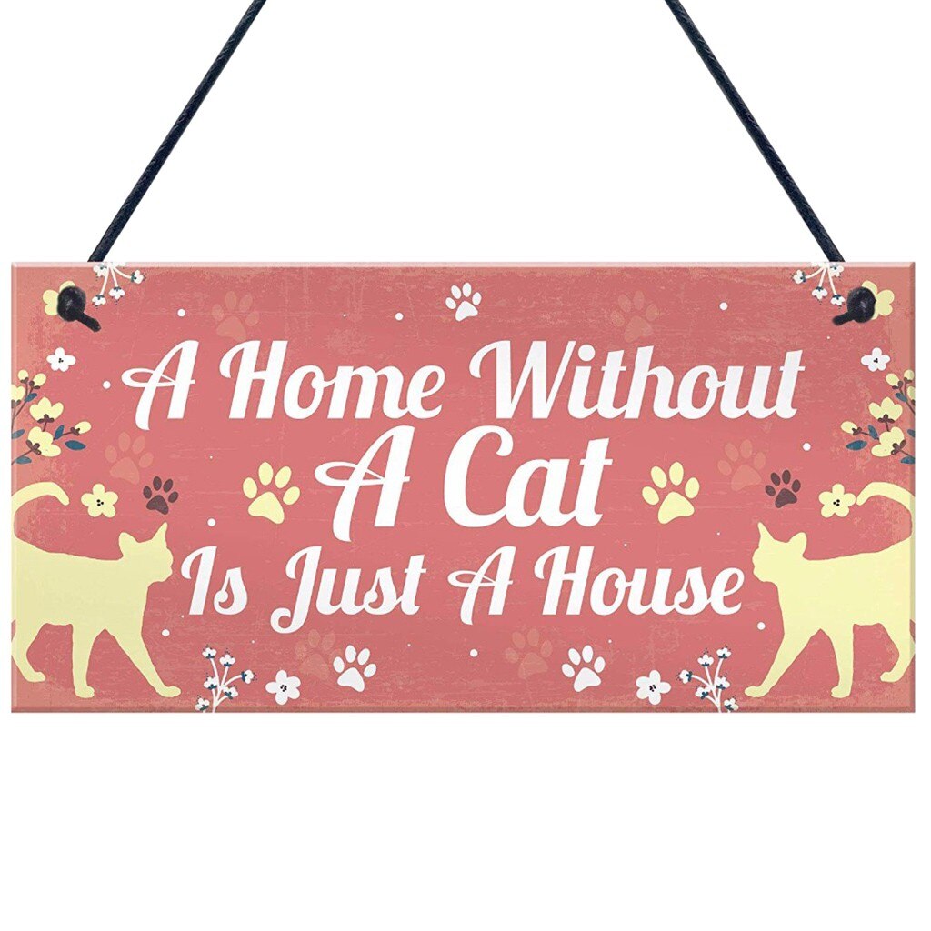 Wodden Hanging Signs Animal Sign Cat House Doorplate Plaques Rustic Wall Decor Home Decoration Door Pendants #5: F