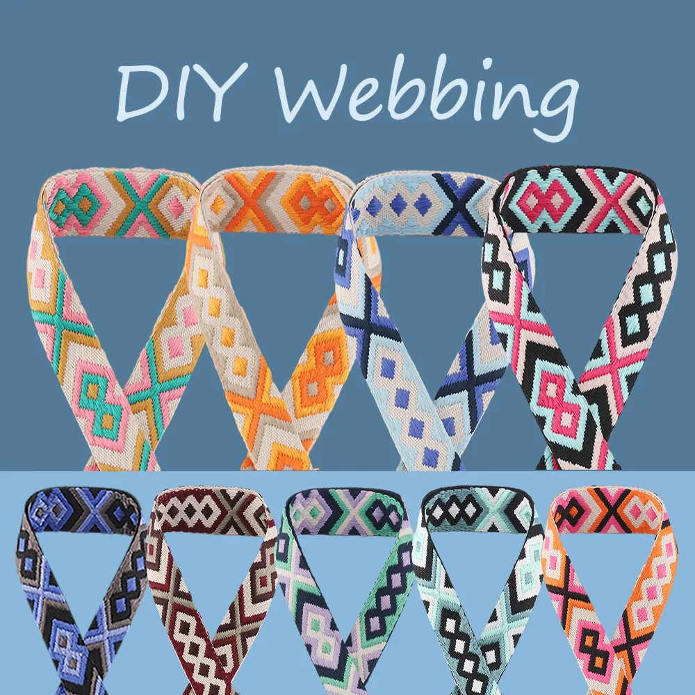 2 meter 38mm meetee polyester jacquardvävband ryggsäcksrem bälte kläder bindningstejp sytillbehör