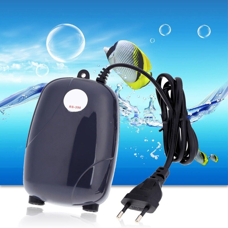 Aquarium luchtpomp aquarium mini stille compressor enkele dubbele uitlaat zuurstofpompen aquaria aquatische accessoires 220v 3w 5w