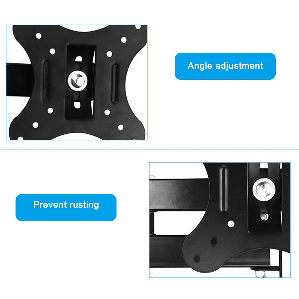Soporte de montaje en pared telescópico giratorio ajustable para TV LCD, 14-26 pulgadas,