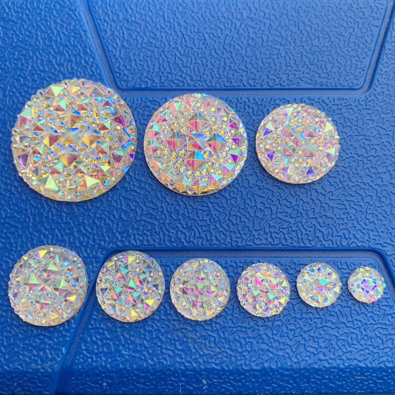 8mm & 10mm & 12mm & 14mm & 16mm & 18mm & 20mm & 25mm & 30mm AB Hars Plaksteen Ronde Crystal Stones Strass voor DIY Ambachten