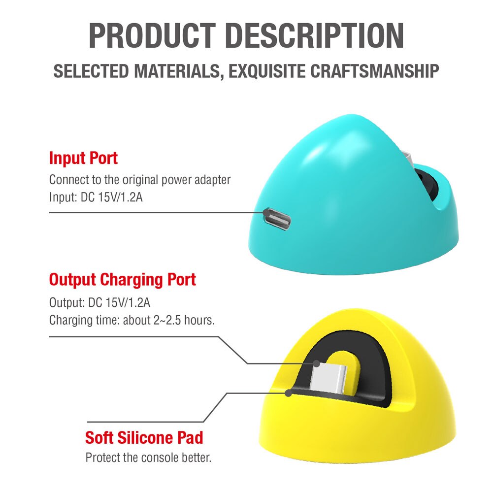Portable Mini Charger Base Stands Charging Cradle Station Game Console Charging Dock Accessories for Nintendo Switch/Switch Lite