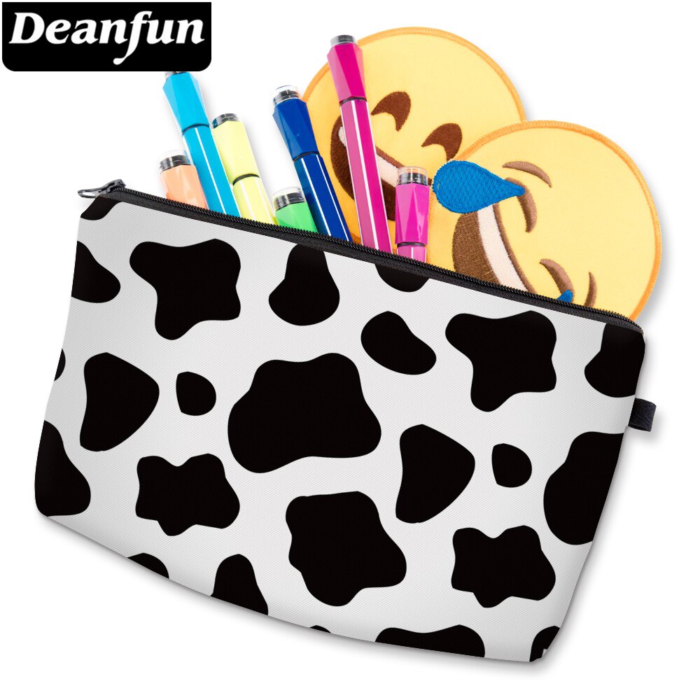 Deanfun Kosmetik Tasche Schwarz Und Weiß Kuh Farbe Gemusterten machen-hoch Tasche Nette Wasserdichte Toiletten Taschen D52558