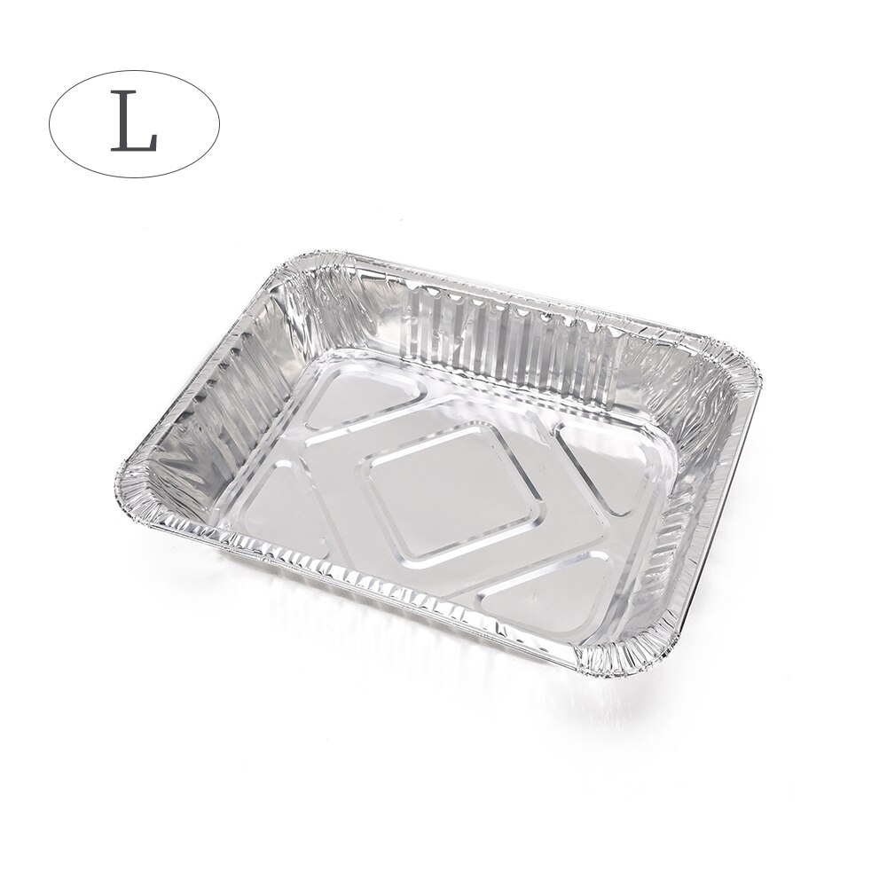 Barbecue Tin Carton Thickened Large Capacity Packing Box Disposable Meal Box Food Dessert Tin Carton Without Lids: L