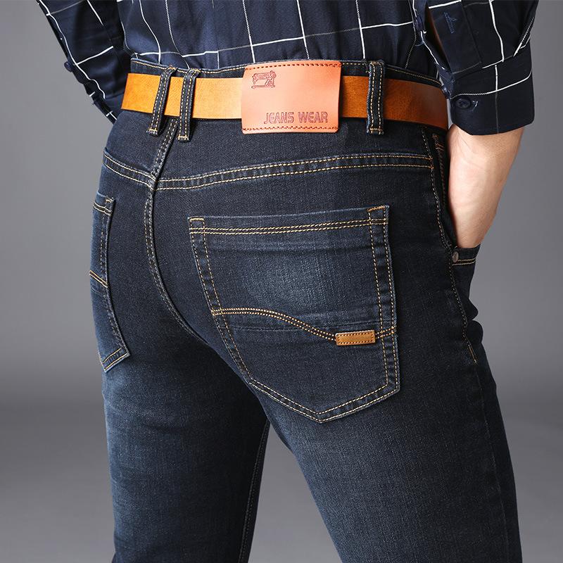 Herrejeans slim fit ripped jeans til mænd mærke tøj denim straight biker jeans plus størrelse