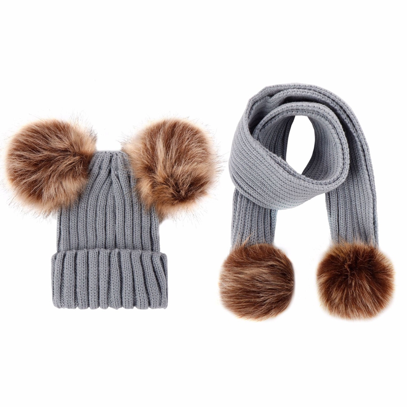 Kids Scarf Pompom Winter Warm Children Toddler Scarves Outdoor Solid Color Knitted Baby Girl Boy Scarfs: 7