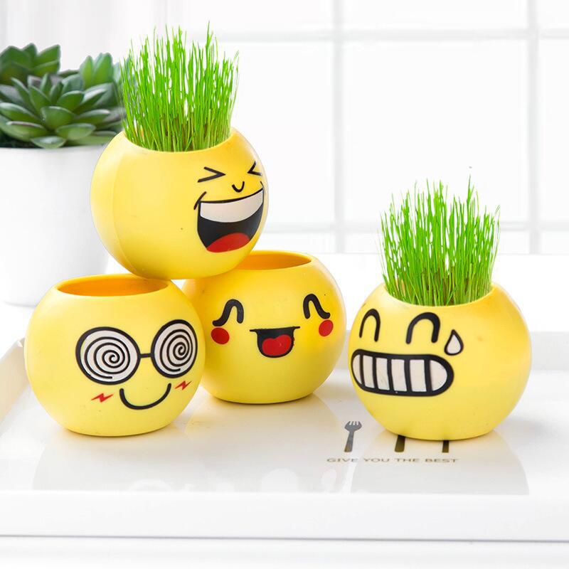 2536 büro Mini Lange Gras Puppe Zahn Burclover Puppe Negativ Ionen Topfpflanze Schreibtisch Ornamente Spielzeug Ärmeln
