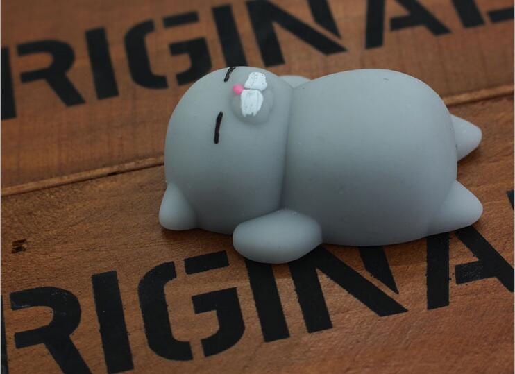 1pcs Finger Toys Squishy Mini Kawaii Squeeze Stretchy Animal Healing Stress White Gray Cat Animals Anti-stress Hand Toys xdd