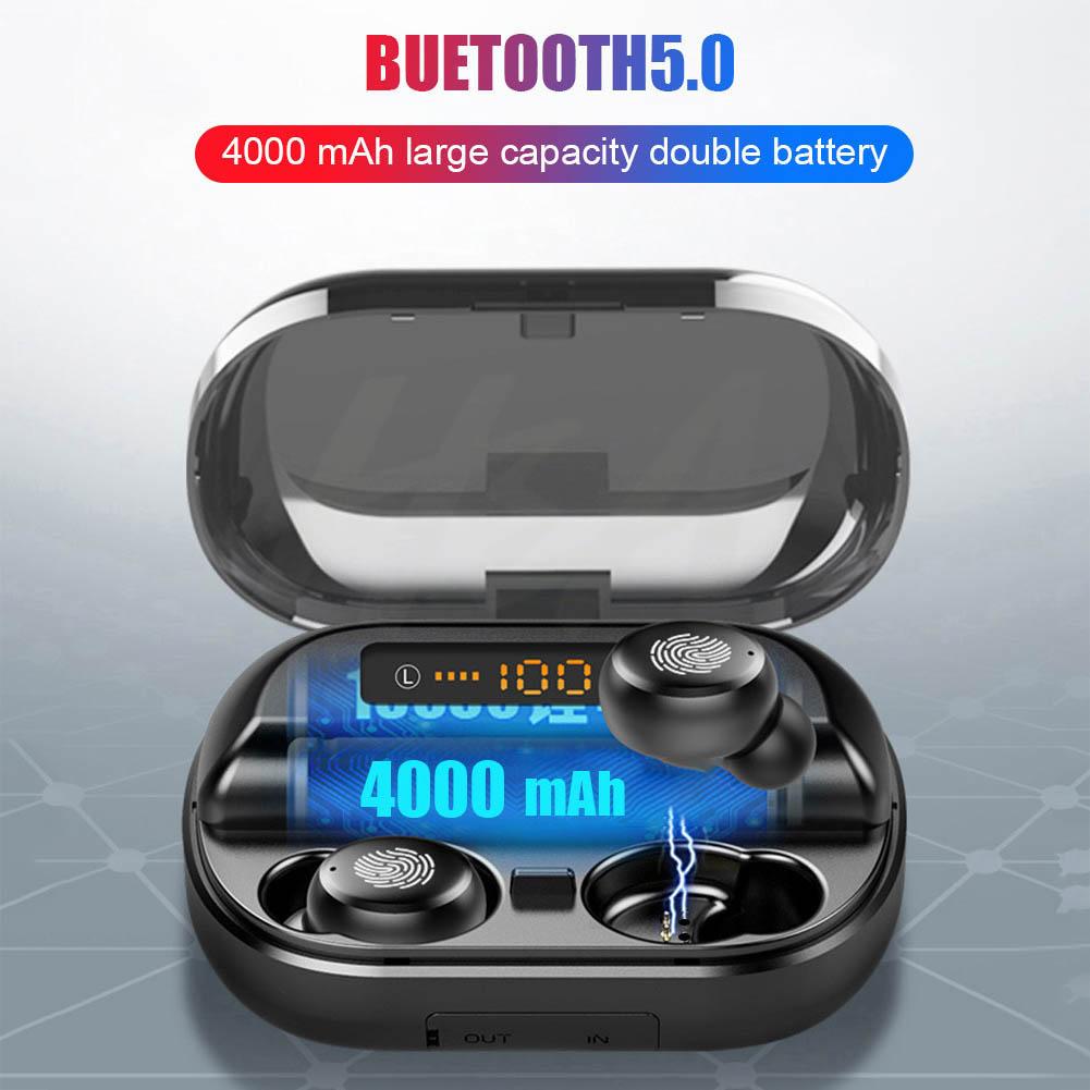 V11 TWS 5.0 Bluetooth 9D Stereo Earphone Wireless Earphones IPX7 Waterproof Earphones Sport Headphone With 4000mAh Power Bank