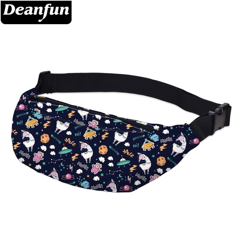 Deanfun Printing Space UFO Alpaca Fanny Pack Woman Waterproof Llama Waist Pack Man Bum Bag Women for Travel YB-49