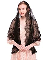 Pañuelo de encaje francés para mujer, Mantilla con velo para la cabeza de mujer,