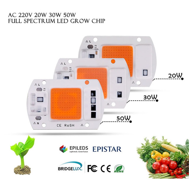 1pcs COB LED Grow Light Chip AC 220V 20W 30W 50W f... – Grandado