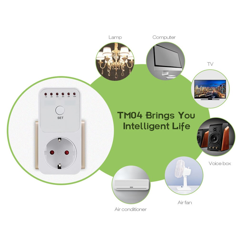 10Hr Timer Countdown Switch Smart Control Plug-In Socket Outlet Automaticl Turn Off Electronic Device