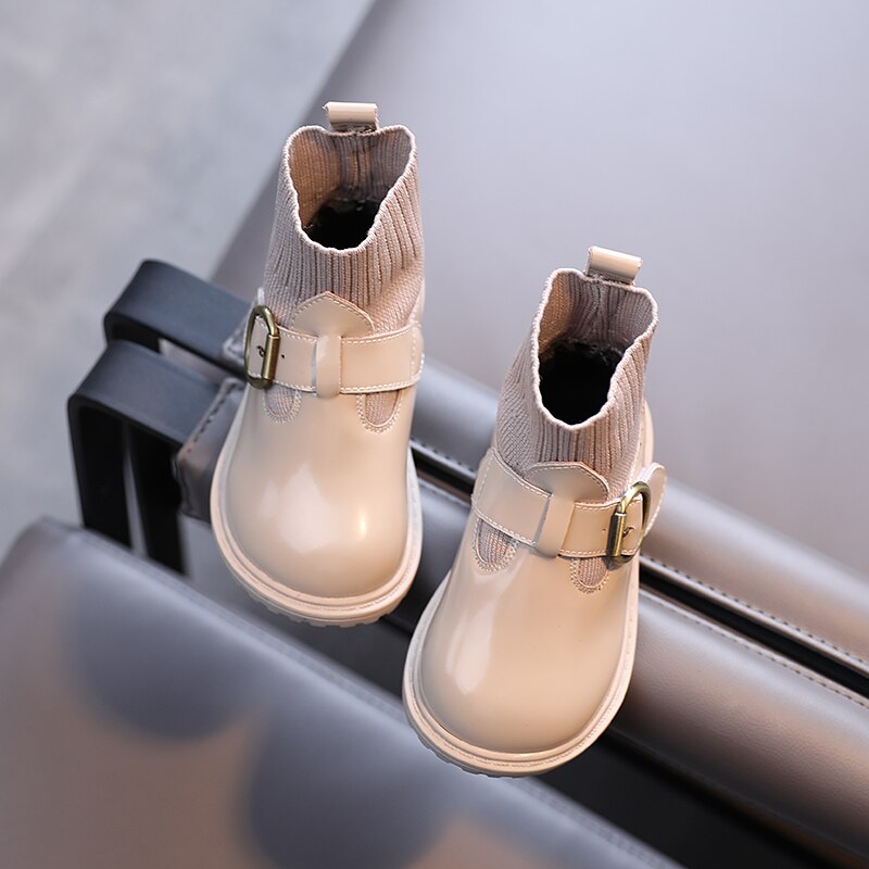 Filles bottes courtes automne hiver style scolaire à la fille princesse enfants chaussettes et bottes 1-3 ans