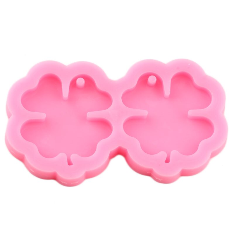 L/M/S Shiny Bladvorm Oorbellen Siliconen Mallen Klavertje Vier Sleutelhanger Klei Diy Epoxy Hars Sieraden mallen