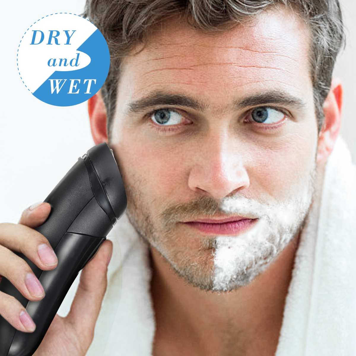 Oplaadbare Elektrische Scheerapparaat 2 Drijvende Hoofd Draagbare Waterdichte Scheermes Scheerapparaten Mannen Facial Reinigingsborstel Scheren Baard Machine